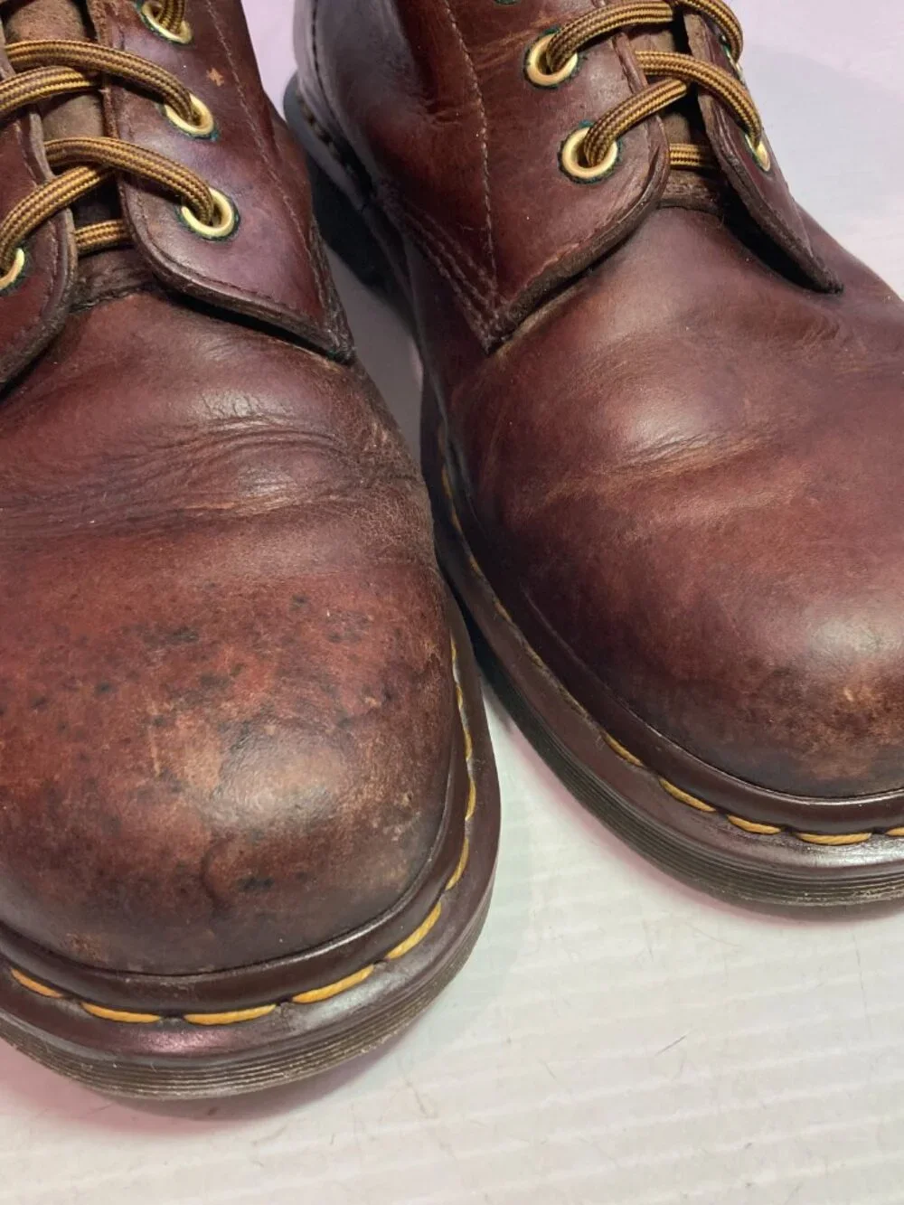 Dr Martens 1460 Crazy Horse Leather Lace Up Boots Mens Sz 10 Brown 8-Eye